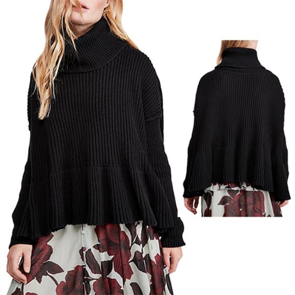Free People Sweaters - Free People Black Layer Cake Sweater Extra Small